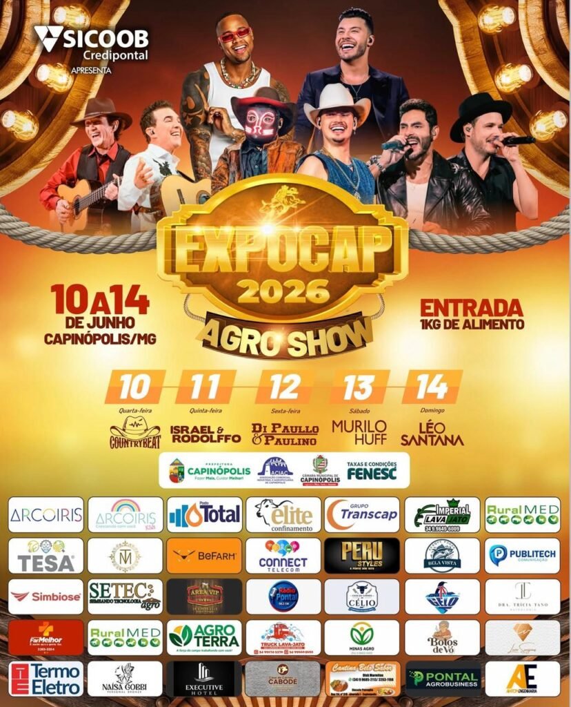 Expocap 2026 começa nesta quarta-feira e promete maior edição da história em Capinópolis