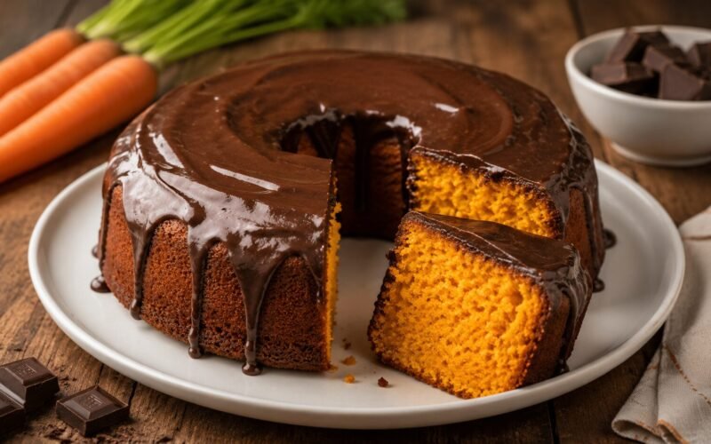 Bolo de Cenoura Fofinho com Cobertura de Chocolate