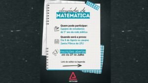 Olimpíada Regional de Matemática da Amvap tem edital publicado