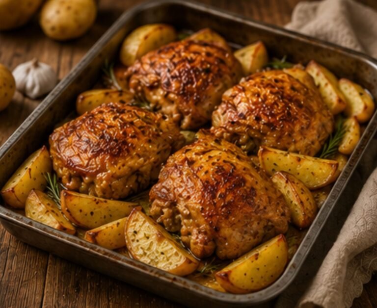 Sobrecoxa Assada com Batatas