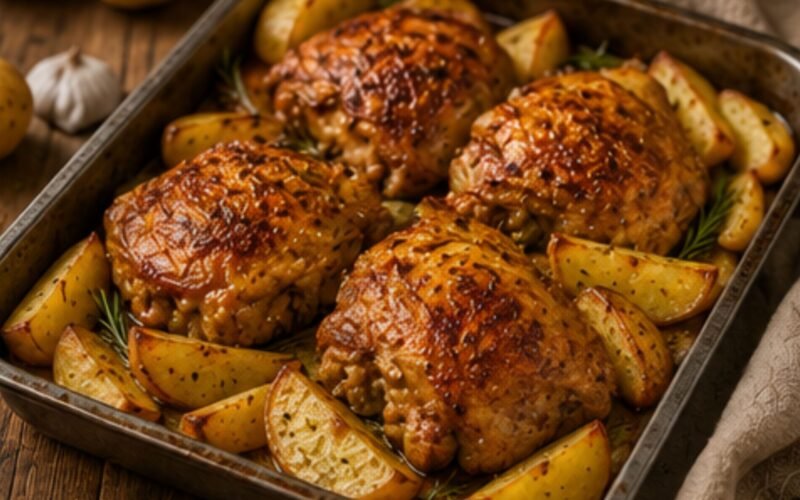 Sobrecoxa Assada com Batatas
