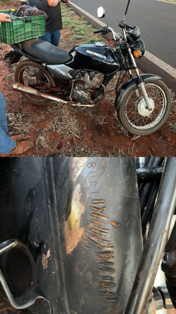 Homem é preso com motocicleta clonada na MG-461, em Gurinhatã