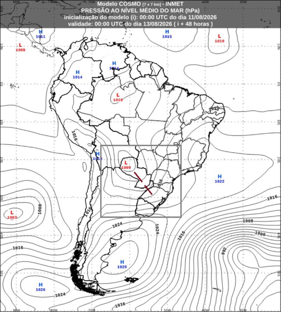 INMET alerta para tempo severo no Sul e baixa umidade no interior