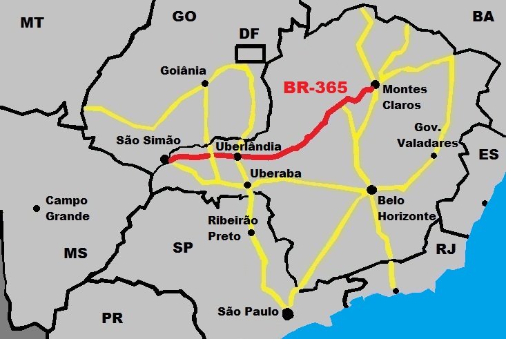 Acidente na BR-365 deixa dois mortos em Monte Alegre de Minas