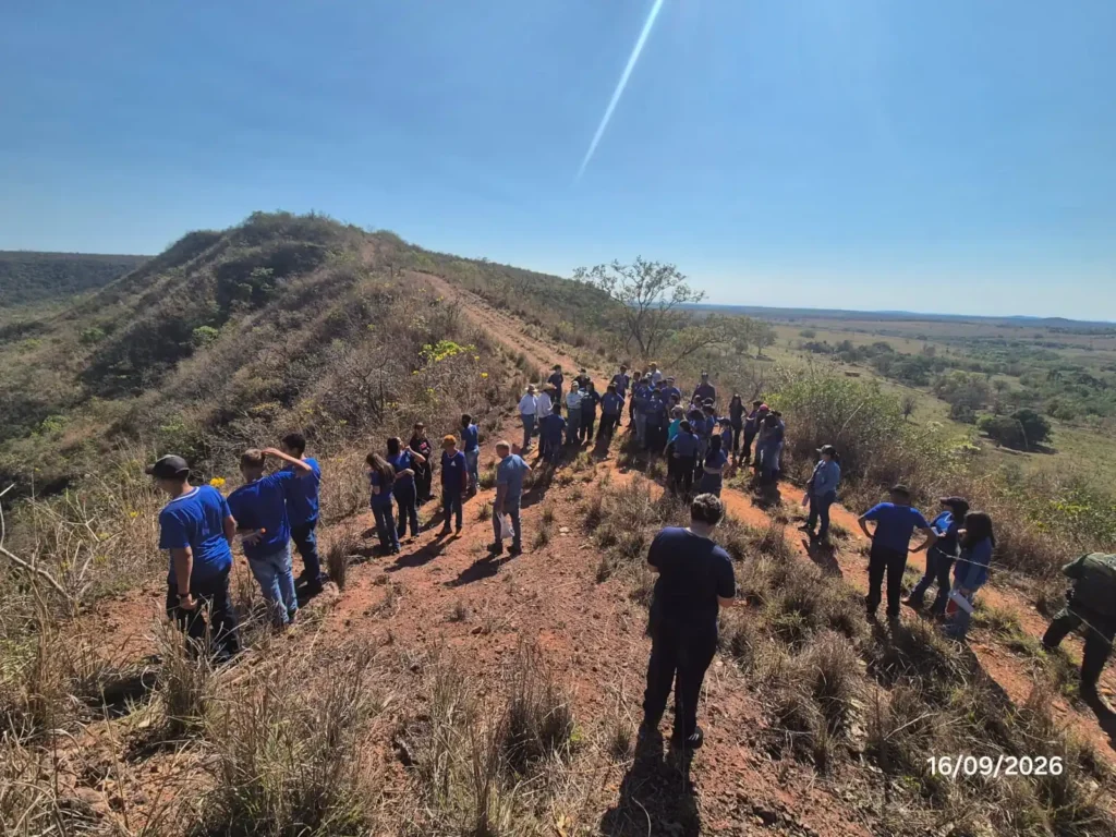 Alunos participam de ação ambiental na Serra do Tatu em Santa Vitória